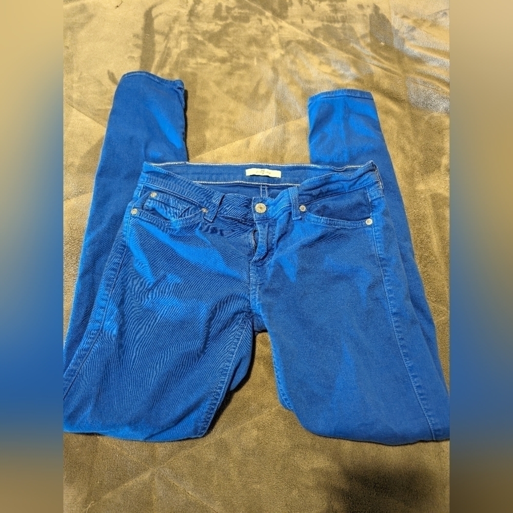 7‎ For All Man Kind Women's Blue Skinny Jeans